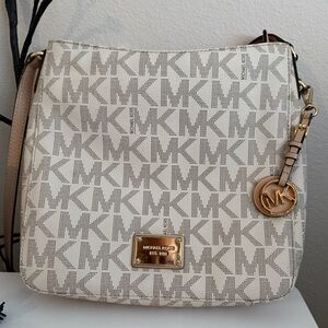 Michael Kors Cream Crossbody Bag with Gold-Tone Hardware